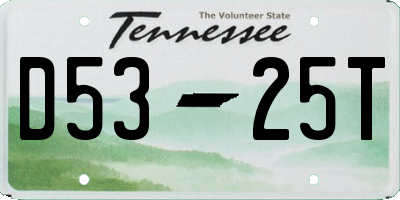 TN license plate D5325T