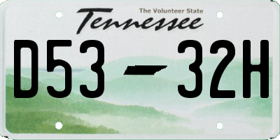TN license plate D5332H