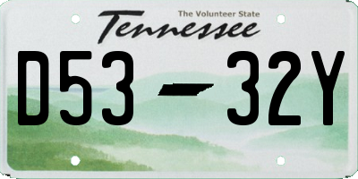 TN license plate D5332Y