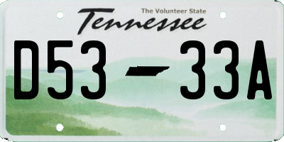 TN license plate D5333A