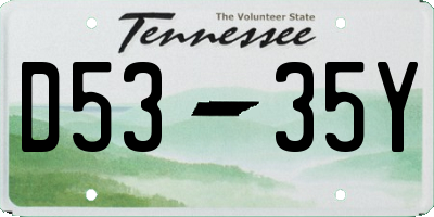 TN license plate D5335Y