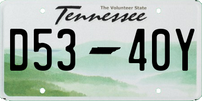 TN license plate D5340Y