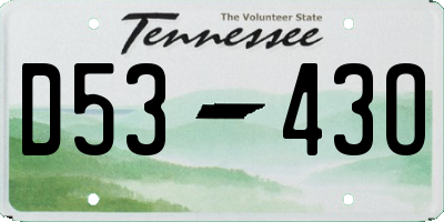 TN license plate D5343O