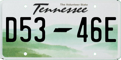 TN license plate D5346E