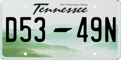 TN license plate D5349N