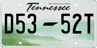 TN license plate D5352T
