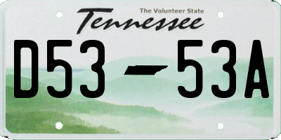 TN license plate D5353A