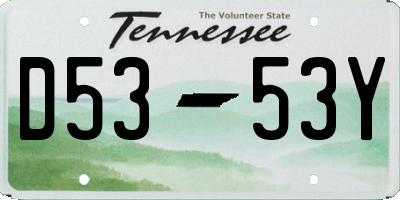 TN license plate D5353Y
