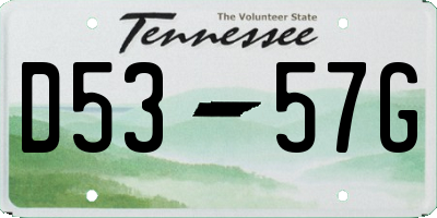 TN license plate D5357G