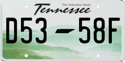 TN license plate D5358F