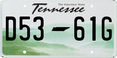 TN license plate D5361G