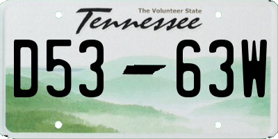 TN license plate D5363W