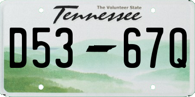 TN license plate D5367Q