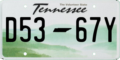 TN license plate D5367Y