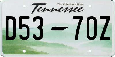 TN license plate D5370Z