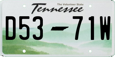 TN license plate D5371W