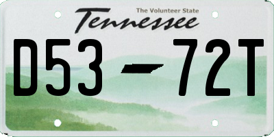 TN license plate D5372T