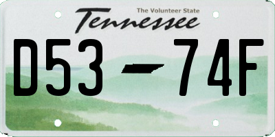 TN license plate D5374F
