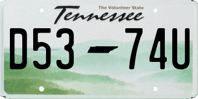 TN license plate D5374U