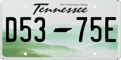 TN license plate D5375E