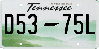 TN license plate D5375L