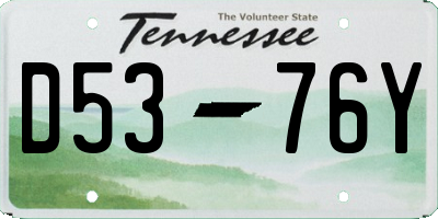 TN license plate D5376Y
