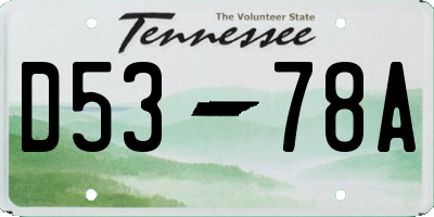 TN license plate D5378A