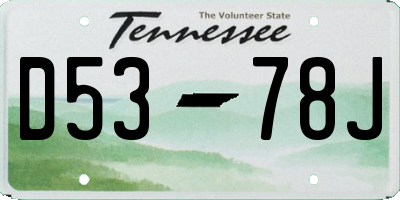 TN license plate D5378J