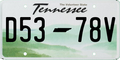TN license plate D5378V