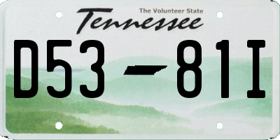 TN license plate D5381I