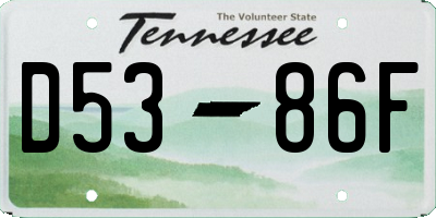 TN license plate D5386F