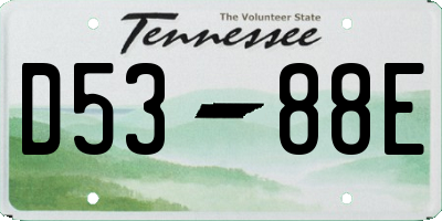 TN license plate D5388E