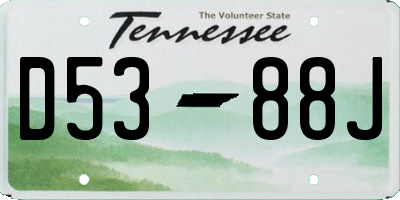 TN license plate D5388J