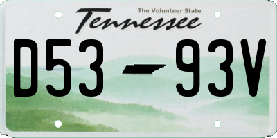 TN license plate D5393V