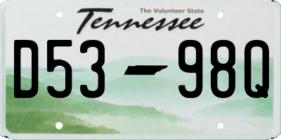 TN license plate D5398Q