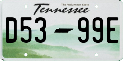 TN license plate D5399E