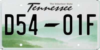 TN license plate D5401F