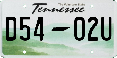 TN license plate D5402U