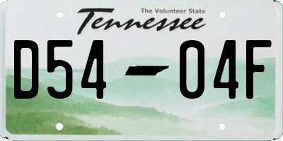 TN license plate D5404F