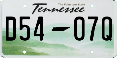 TN license plate D5407Q