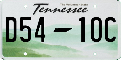 TN license plate D5410C