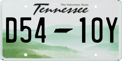 TN license plate D5410Y
