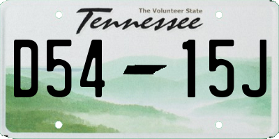 TN license plate D5415J