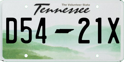 TN license plate D5421X