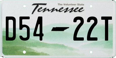 TN license plate D5422T