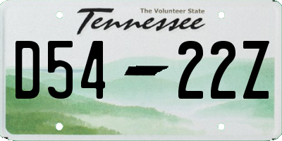 TN license plate D5422Z