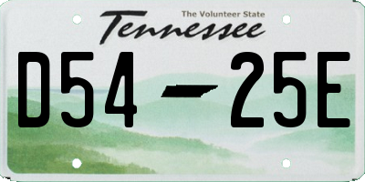 TN license plate D5425E