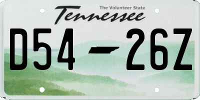 TN license plate D5426Z