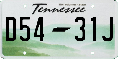 TN license plate D5431J