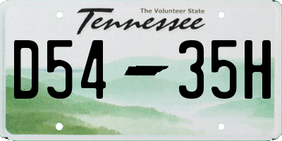 TN license plate D5435H